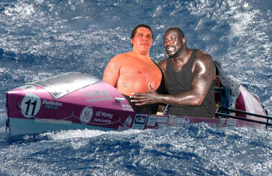 Shaq And Andre The Giant In A Row Boat 